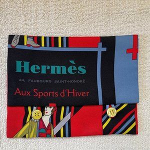 Hermes Silk small pouch Aux Sports d'Hiver